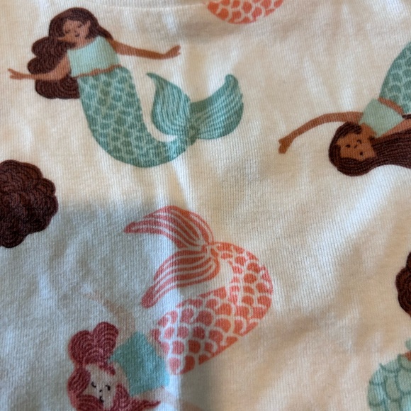 Carter's White, Peach & Teal Toddler Mermaid PJ Set Size 2T - Picture 3 of 6
